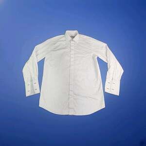 Sergio Valentino Collection XL Button Mens Made Italy White Shirt Black Stripes